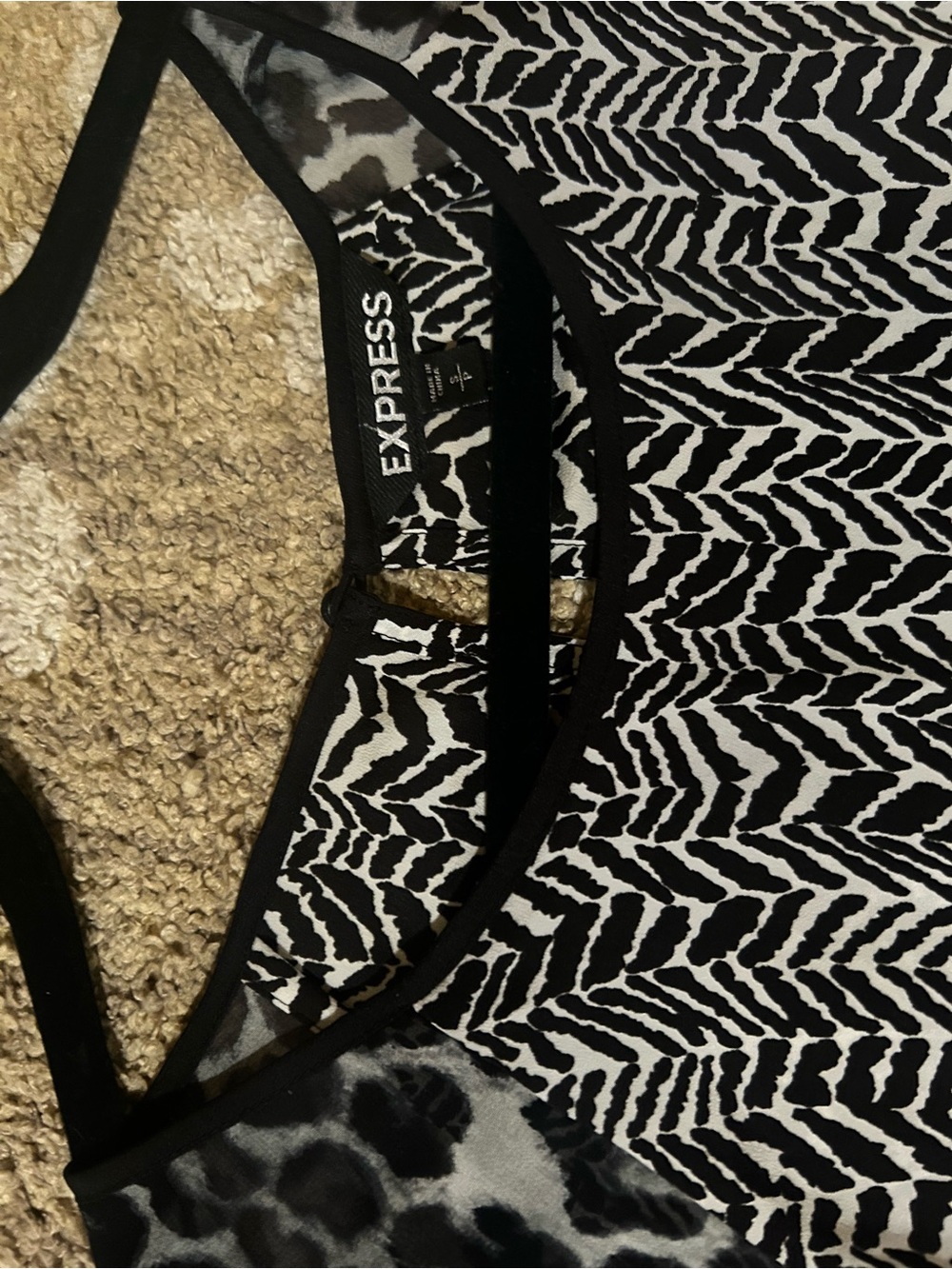 Express Black & White Printed Chemise Tank